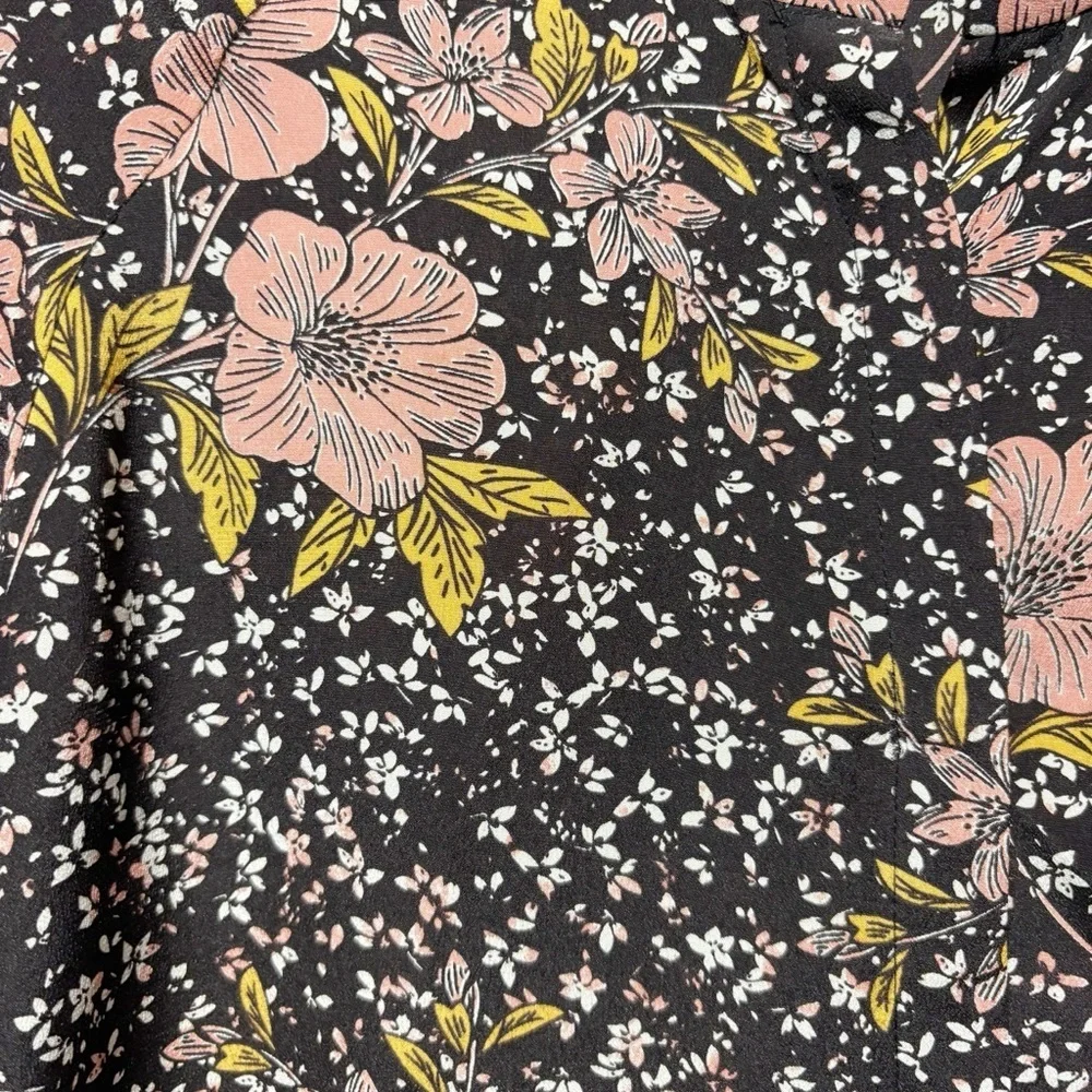 Zadig and Voltaire Chai Print Dark Floral 100% Silk Blouse Top Size XS Luxury - Picture 7 of 14